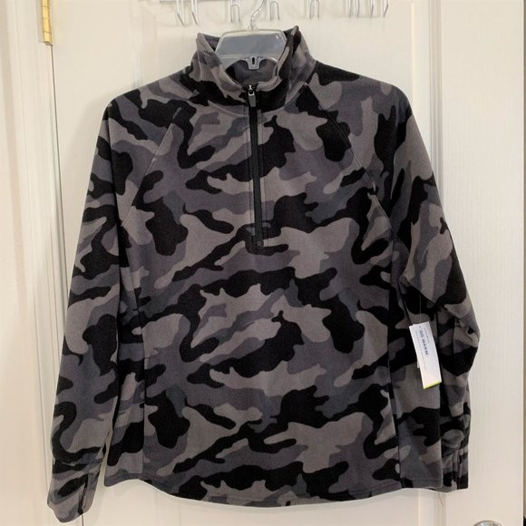 Old Navy Active Camo Go-Warm Sweatshirt Micro Performance Fleece Black Size 2X - Picture 2 of 7